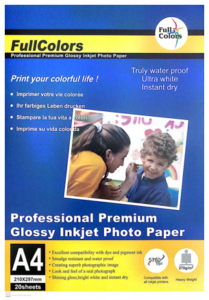 Full Color Glossy Inkjet A4 Photo Paper